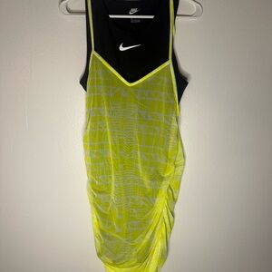 Nike Black and Neon Yellow Tank Dress